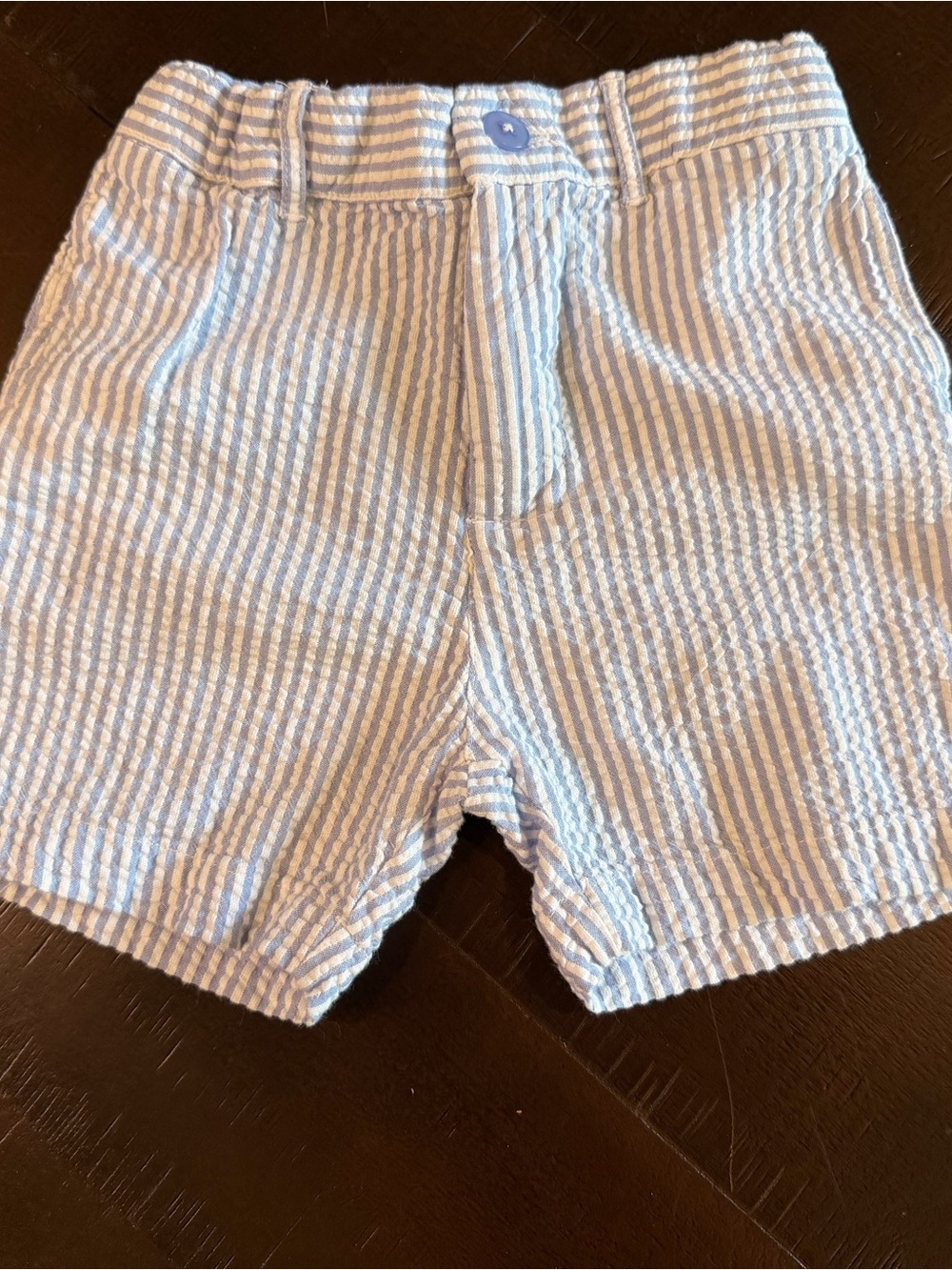 Monica + Andy Boys Blue White Seersucker Striped Shorts Size 5T